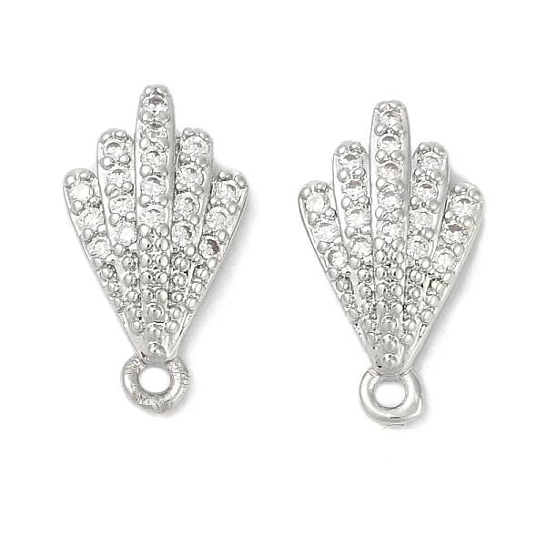 Brass Micro Pave Cubic Zirconia Stud Earring Findings