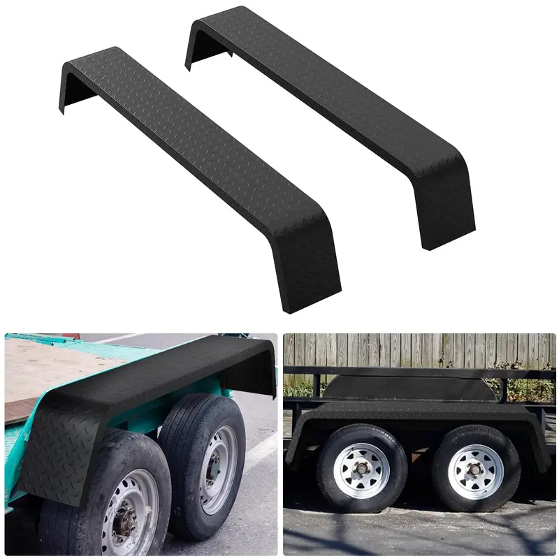 Garvee 2-Pack Heavy-Duty 14-Gauge Steel Tandem Axle Trailer Fenders - 72-7/8 x 10-1/4 x 13, Bolt-On/Weldable, Fits 13-15...