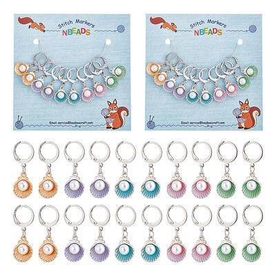 Alloy Enamel Shell Pendant Locking Stitch Markers