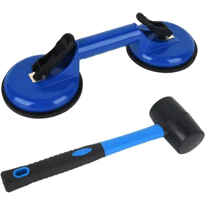 Floor Gap Fixer Tool for Laminate Floor Gap Repair Include Suction Cup and Mallet (Can't use on scraped surface floor)