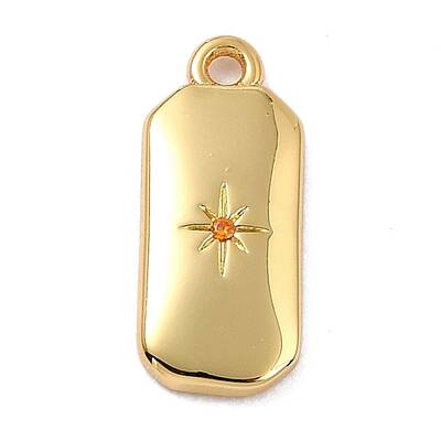 Brass Micro Pave Cubic Zirconia Charms