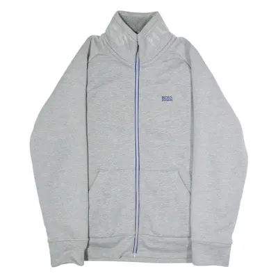 BOSS Fleece Lined Skuddel Mens Track Jacket Grey Knit XL