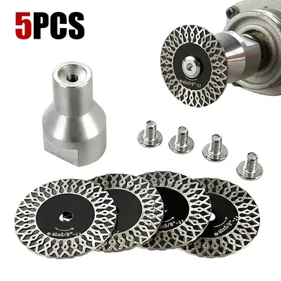 LOZILIN 5PCS 1.5/40MM Diamond Engraving Blades - Removable Flange for Granite, Marble, Tile & PVC Engraving - Rotary Saw Bl...
