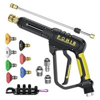 POHIR Pressure Washer Gun and 50FT Pressure Washer Hose Kit,Car Cleaning Kit,3600 PSI Pressure Water Gun With 15in Power Wash...