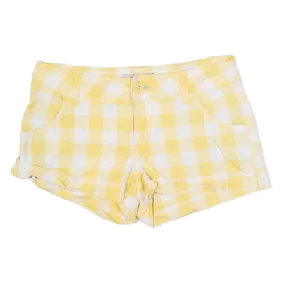 GUESS Womens Casual Shorts Yellow Check S W28