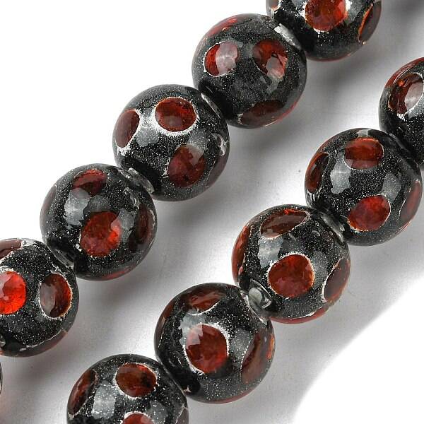 Handmade Silver Sand Lampwork Beads Strands