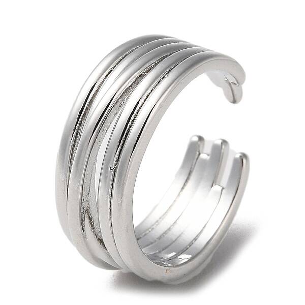 Rack Plating Brass Criss Cross Open Cuff Rings