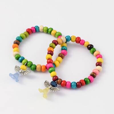 Kids Bracelets Wood Bead Stretch Bracelets