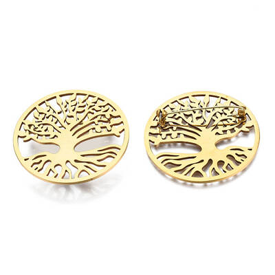 201 Stainless Steel Tree of Life Lapel Pin