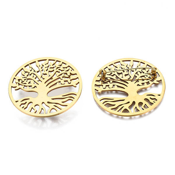 201 Stainless Steel Tree of Life Lapel Pin