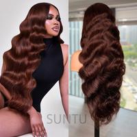 [30INCH=$109] 13x6 Lace Chocolate Brown Wig Body Wave Human Hair Wig Brazilian Human Hair Wig with Transparent Lace Front Wig...