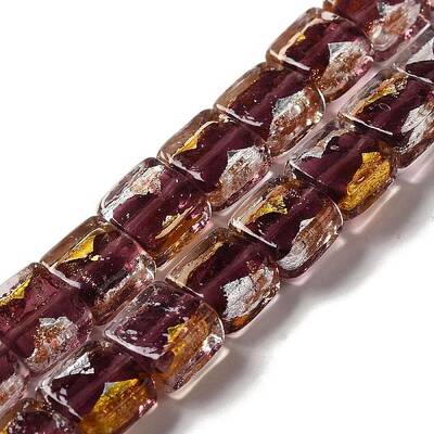 Handmade Gold Foil and Silver Foil Lampwork Beads
