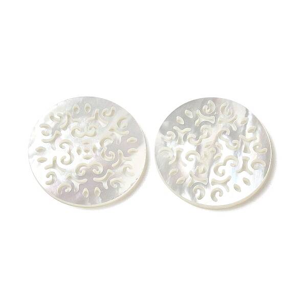 Natural White Shell Hollow Pendants