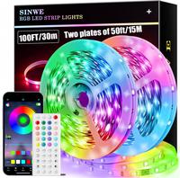 Extra Long 197FT-100ft Smart LED Strip Lights for Bedroom,RGB LED Lights with App And Remote Control,Home Decor Music Sync Co...