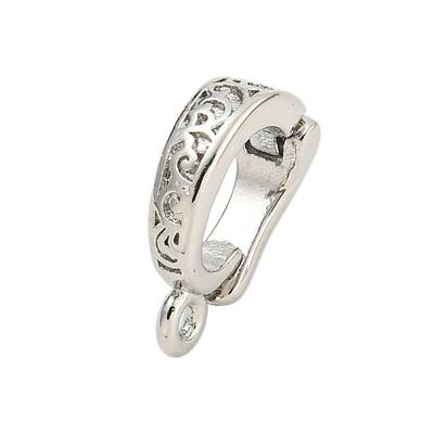 Rack Plating Brass Micro Pave Cubic Zirconia Pendants Bails