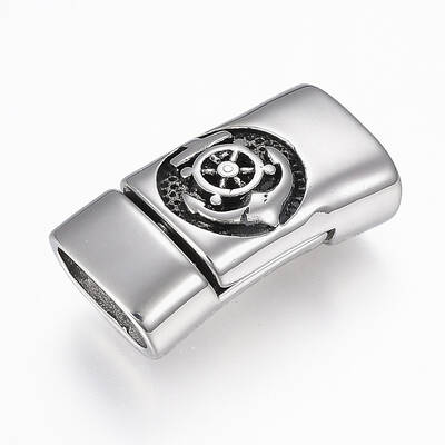 304 Stainless Steel Magnetic Clasps with Glue-in Ends