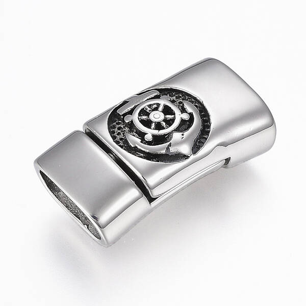 304 Stainless Steel Magnetic Clasps with Glue-in Ends