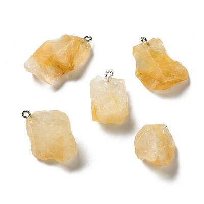 Raw Rough Natural Citrine Pendants