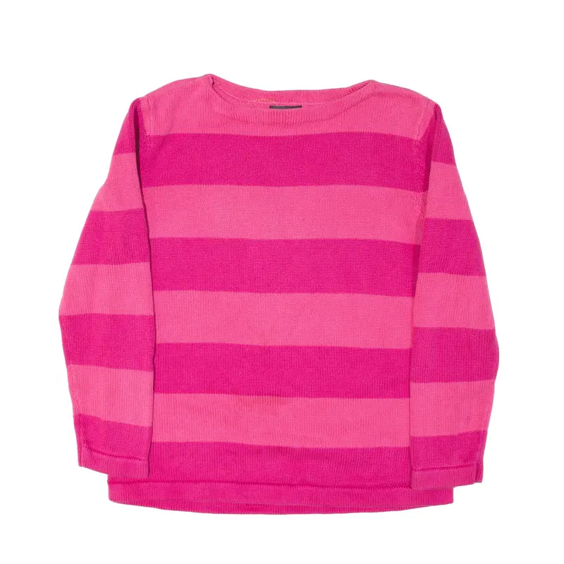 LAUREN RALPH LAUREN Patterned Jumper Pink Striped Chunky Knit Womens L