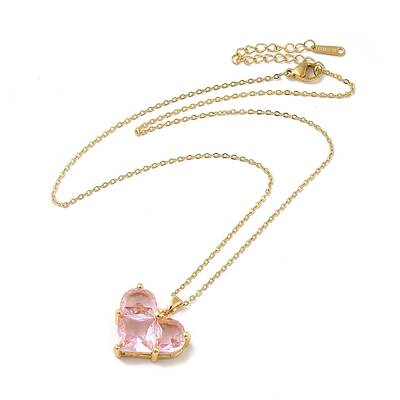 Pink Cubic Zirconia Pendant Necklace