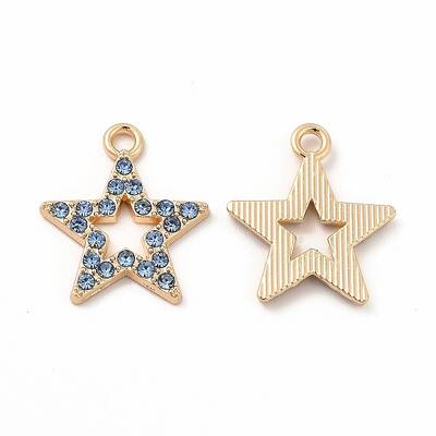 Rack Plating Eco-friendly Alloy Rhinestone Pendants