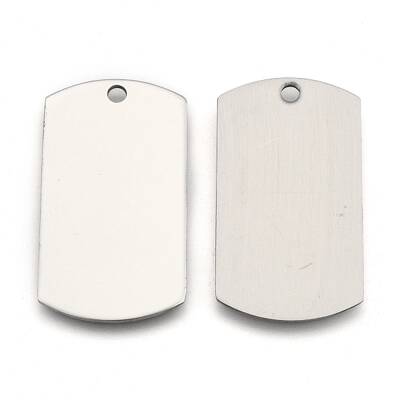 Tarnish Resistant 201 Stainless Steel Rectangle Stamping Blank Tag Pendants