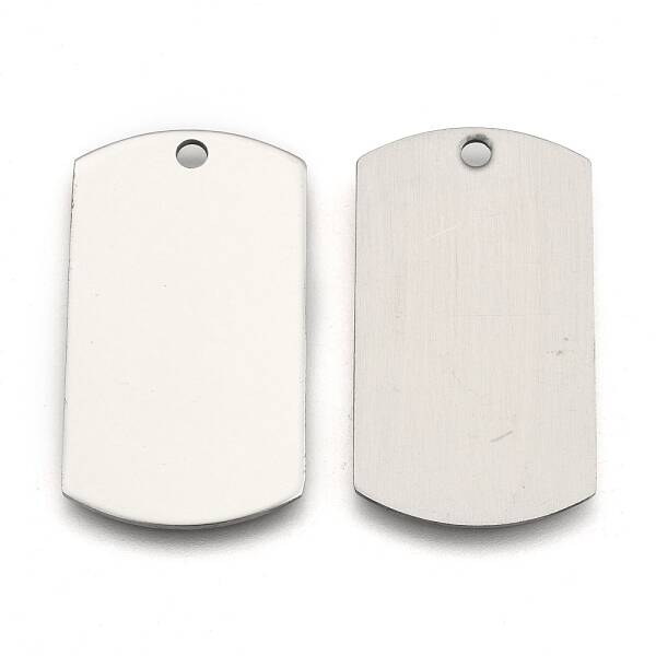 Tarnish Resistant 201 Stainless Steel Rectangle Stamping Blank Tag Pendants