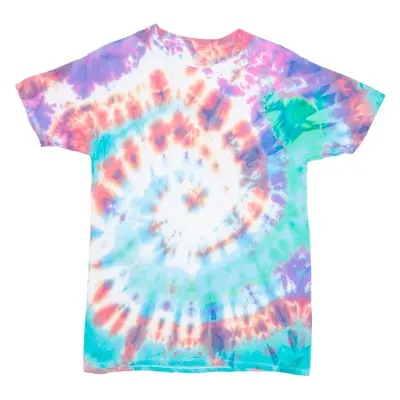 FRUIT OF THE LOOM Boys Tie Dye T-Shirt Blue Crew Neck XL
