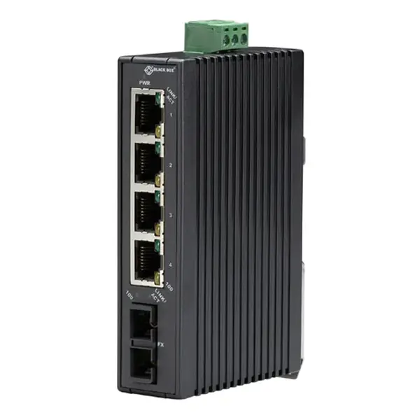 Black Box LBH120A-H-20K-SC | LBH120 Series 4 x Ports 10/100Base-T + 1 x Port 100Base-T Layer 2 Fast Ethernet Hardened Tempera...