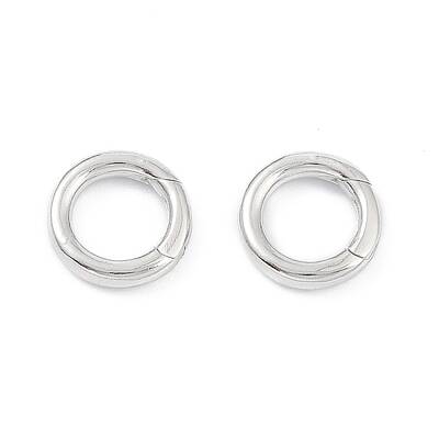 Anti-Tarnish Rhodium Plated 925 Sterling Silver Spring Gate Rings