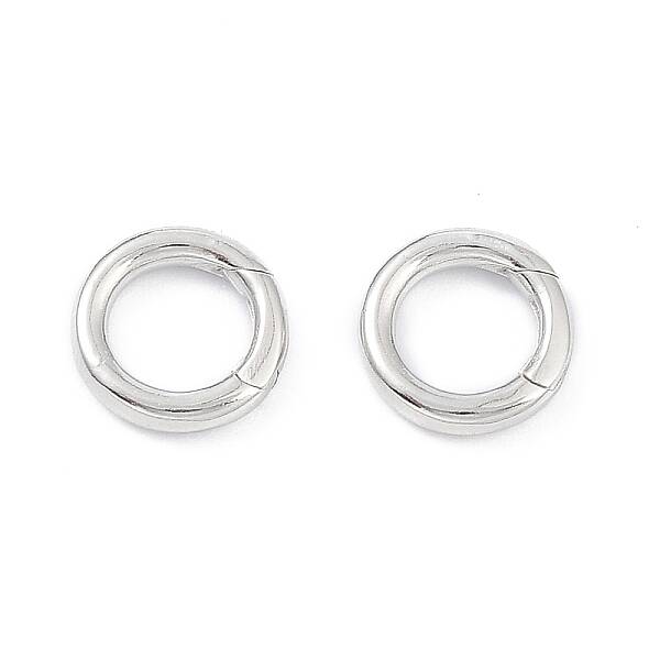 Anti-Tarnish Rhodium Plated 925 Sterling Silver Spring Gate Rings
