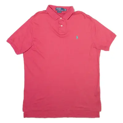 POLO RALPH LAUREN Custom Fit Mens Polo Shirt Red L