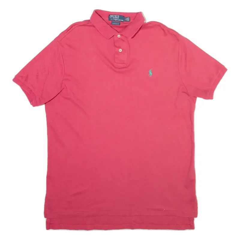 POLO RALPH LAUREN Custom Fit Mens Polo Shirt Red L