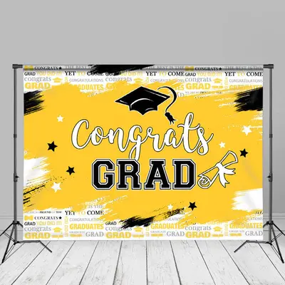 You Did It Yellow Brush Stars Grad Backdrop For Photo - Aperturee
