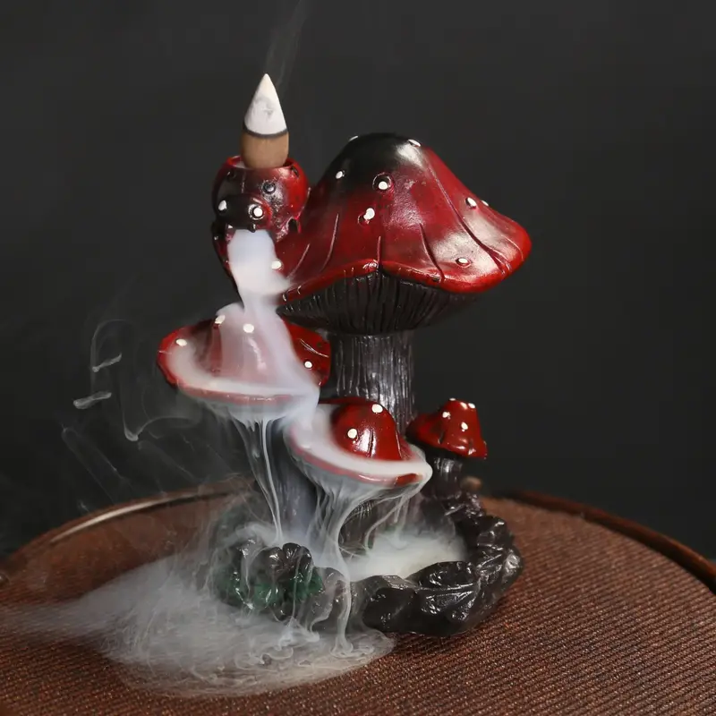Room Decor Mushroom Design Waterfall Backflow Incense Burner for Mean Girls Decorations, 1 Count Creative Incense Holder with...