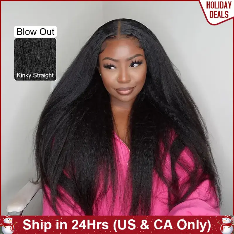 Kinky Straight Wear Go Wig 7x5 HD Lace Closure 180% Glueless Wig |