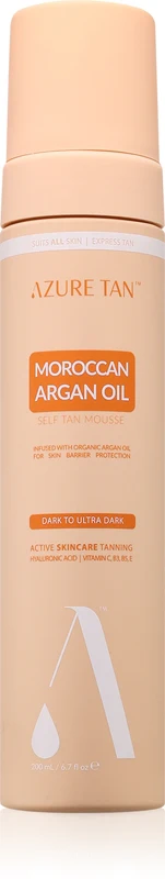 Azure Tan Moroccan Argan Oil dark color self-tanning body mousse ultra dark 200 ml