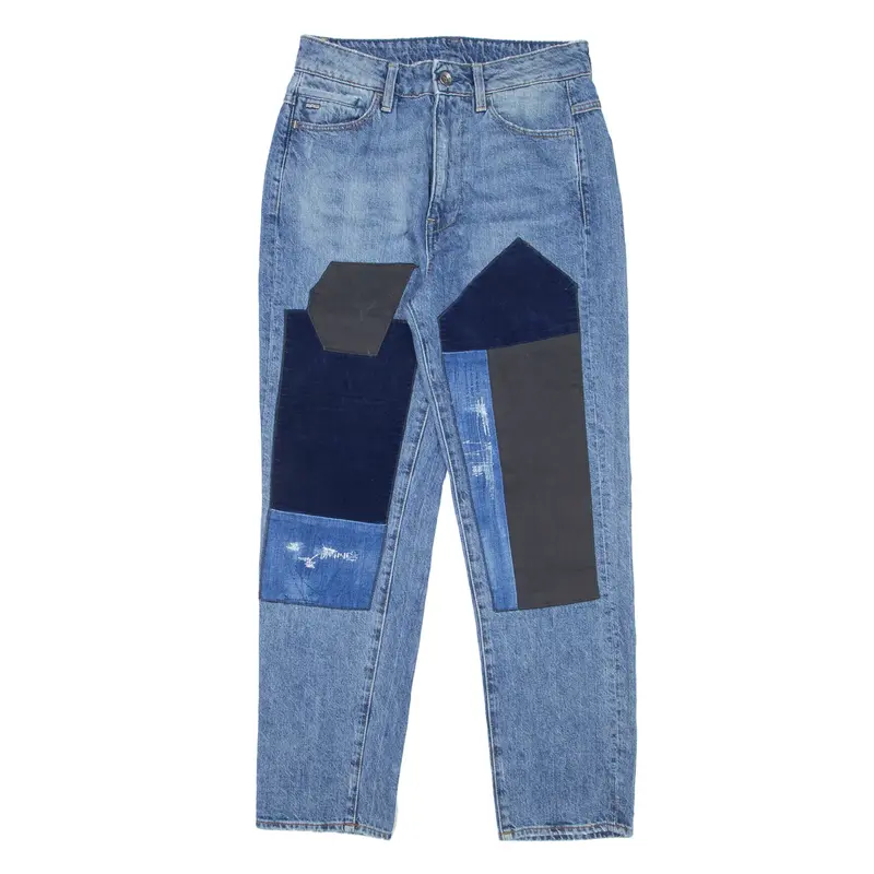 G-STAR RAW Patched Jeans Blue Denim Regular Mom Womens W26 L27
