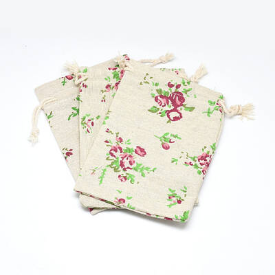 Polycotton(Polyester Cotton) Packing Pouches Drawstring Bags