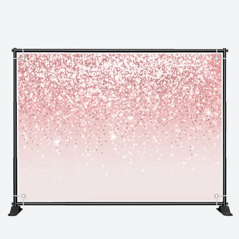 Simple Pink Glitter Bokeh Birthday Backdrop For Girl - Aperturee
