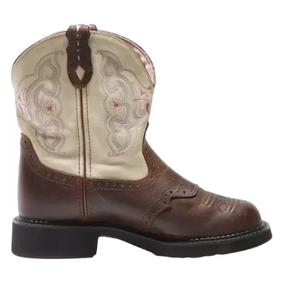 JUSTIN Cowboy Boots Brown Leather Womens UK 6.5