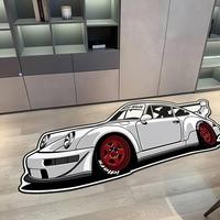 Car Pattern Floor Mat, Creative Design Soft Floor Carpet, Irregular Design Decorative Carpet for Home Living Room Bedroom, Ho...