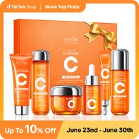 Hydrated Ever After Skincare Set with 5X Vitamin C Toner, Cleanser, Serum, Lotion, Eye Cream, Face Cream - Korean Skin Care P...