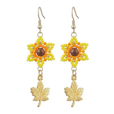 Seed Beads Dangle Earrings