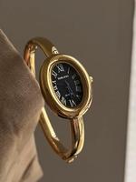 Women's Elegant Oval Shaped Vintage Quartz Watch, Exquisite Trendy Wristwatch, Modern Fashionable Stylish Watch for Women As ...