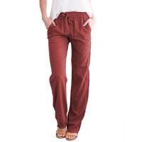 Women's Loose Trousers Casual Solid Color Wide-leg Trousers Drawstring Design Fashion Pants Comfort Womenswear Baggy Shirts C...