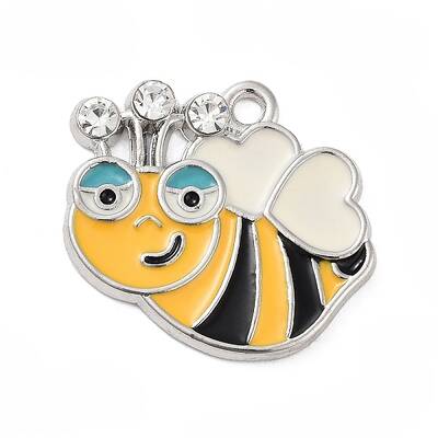 Alloy Enamel with Rhinestone Pendants
