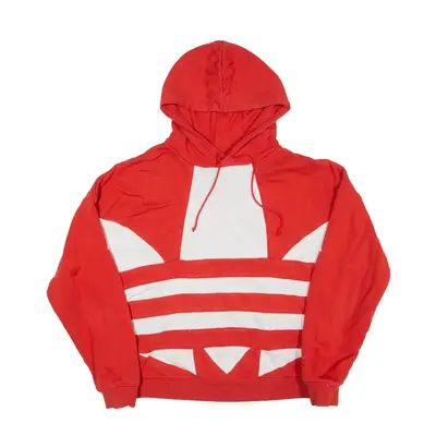 ADIDAS Hoodie Red Pullover Womens UK 10