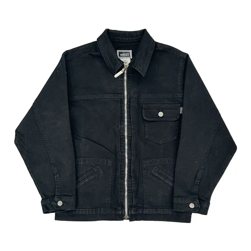 Age 10 Versace Denim Jacket - Small Black Cotton Blend
