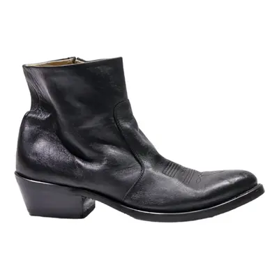 DURANGO Cowboy Boots Black Leather Mens UK 10